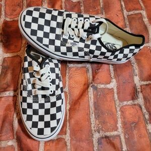Vans Black White Checkered Shoes Sneakers Mens 7.5 Womens 9